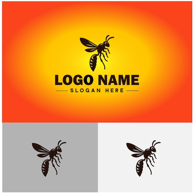 Wasp logo vector art icon graphics for company brand business icon wasp logo template