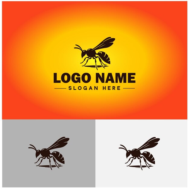 Wasp logo vector art icon graphics for company brand business icon wasp logo template