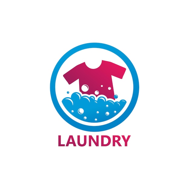 Wassen wasserij logo template design vector, embleem, design concept, creatief symbool, pictogram