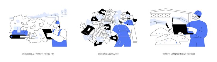Vector 廃棄物処理工場の抽象的な概念ベクトル イラスト