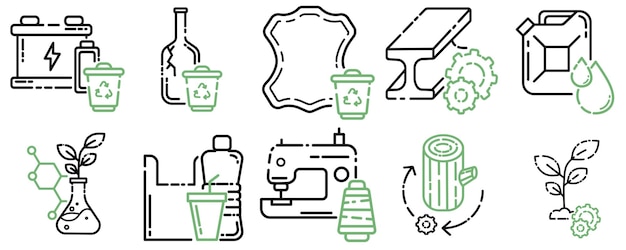 Vector waste icon set