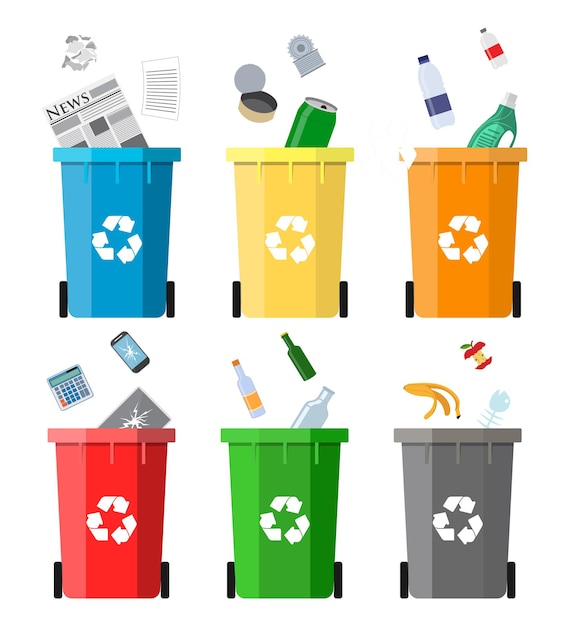 Vettore concetto di gestione dei rifiuti