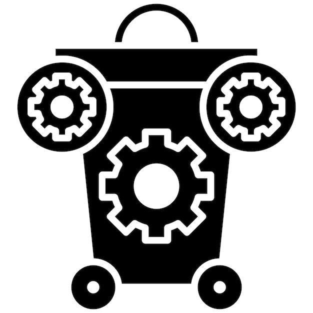 Waste Management Glyph Solid Black Illustration