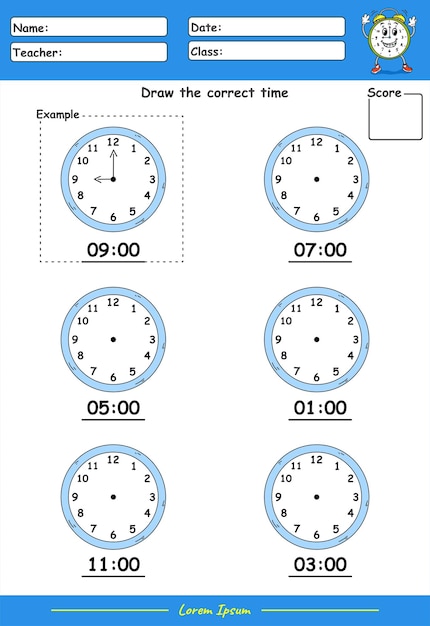 Vector wat is de tijd werkblad deel vier