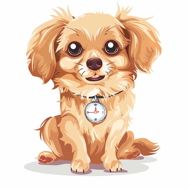 Vector watch_dog_cartoon_vector_illustration