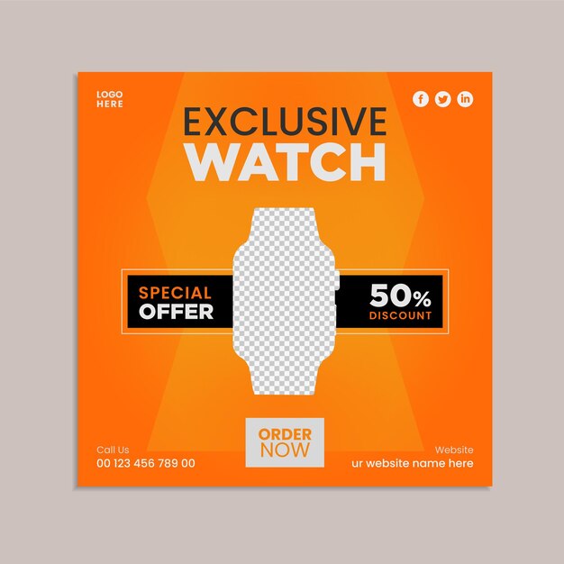 Vector watch facebook and instagram post template