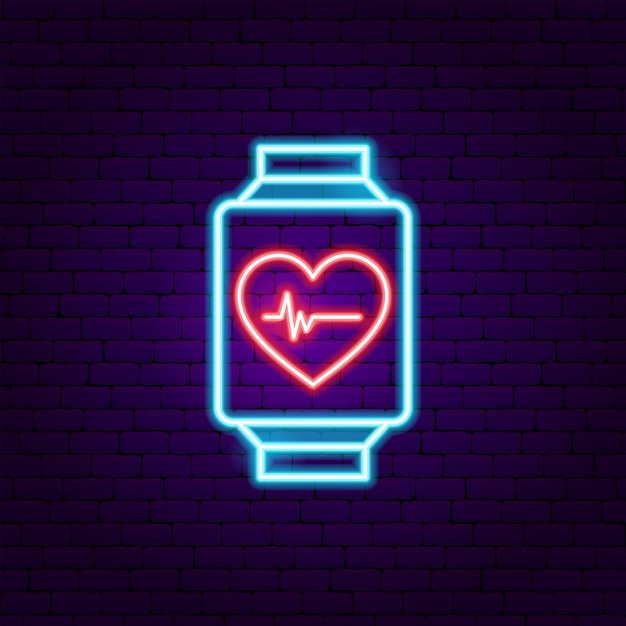 Watch Gadget Neon Label. Vector Illustration of Electronics Promotion.