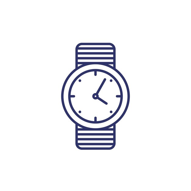 Watch icon line on white