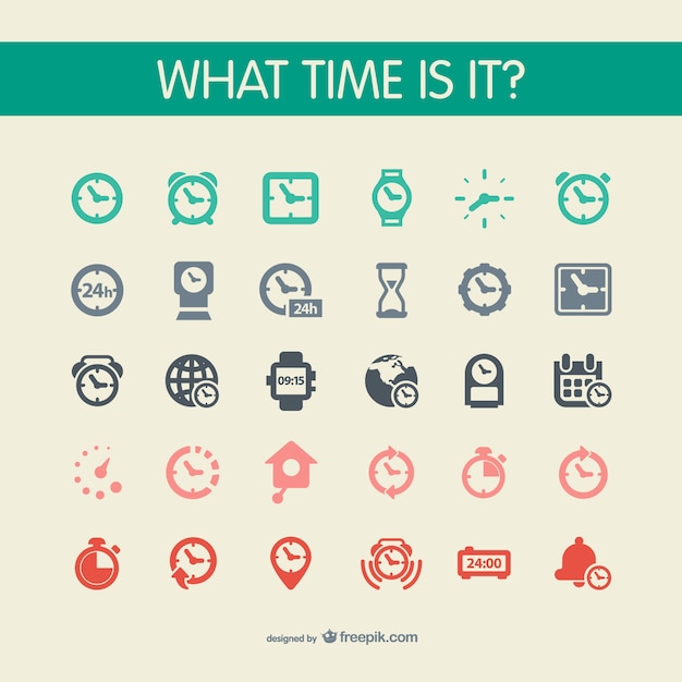 Vector watch icons set