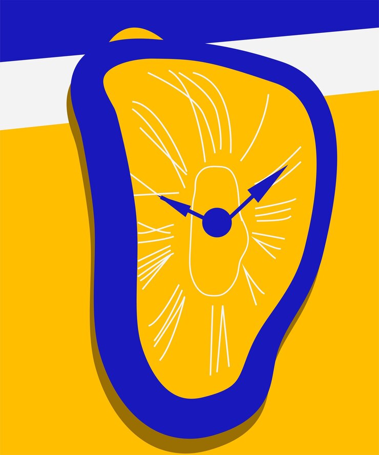 Vector watch melting flat vector illustration