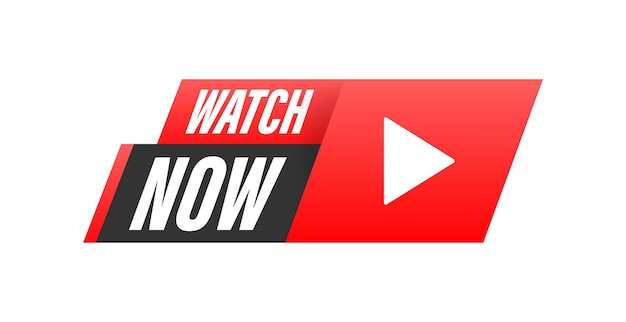 Watch now label Video Play Button Online translation