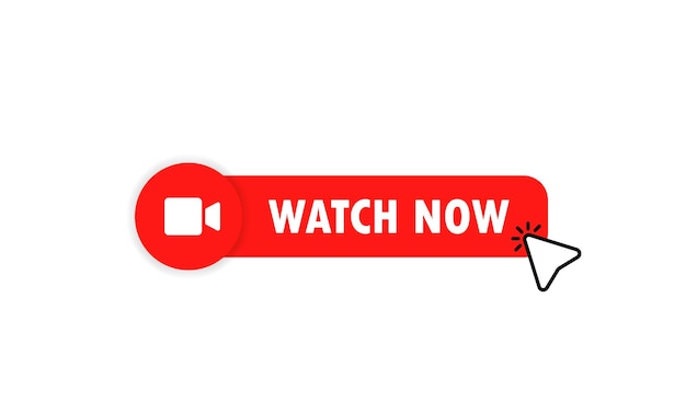 Watch now video play button icon. Vector 