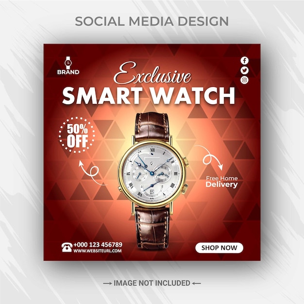 Vector watch sale social media instagram post template