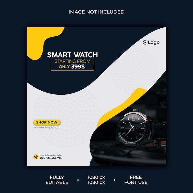 Vector watch sale social media post template for facebook, instagram post