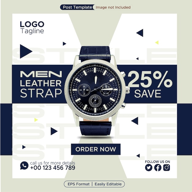 Vector watch sale social media post template