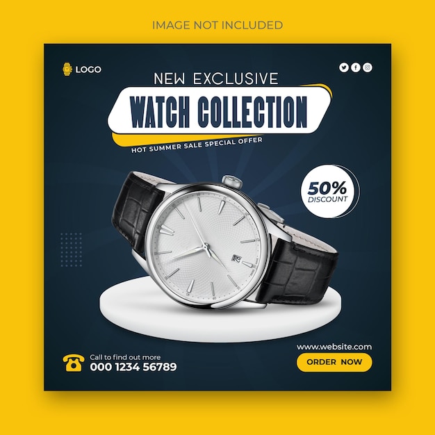 Vector watch sale social media post template