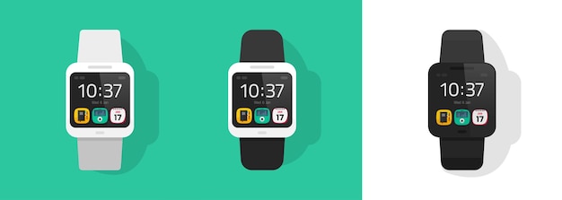 時計スマート アイコン フラット セット スマートウォッチ デジタル電子手首時計画像分離グラフィック