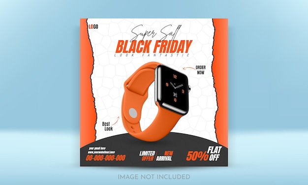 블랙 프라이데이 슈퍼 세일 (Black Friday Super Sale) 에 대한 소셜 미디어 배너 템플릿을 참조하십시오.