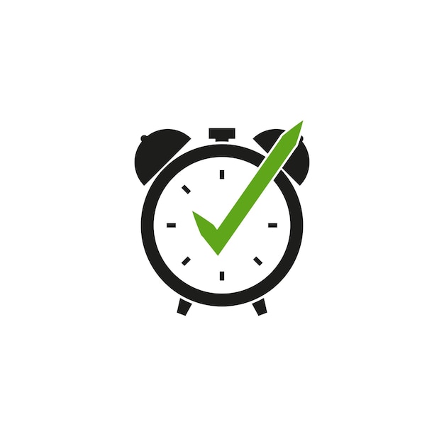 Watch tick with check mark icon vector