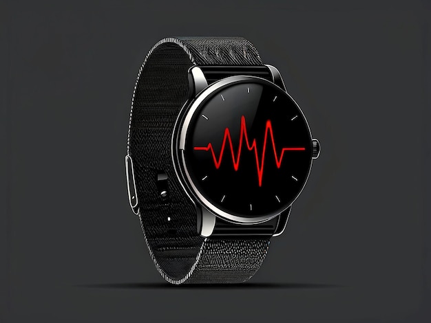 Vector a watch with a black face and a black band