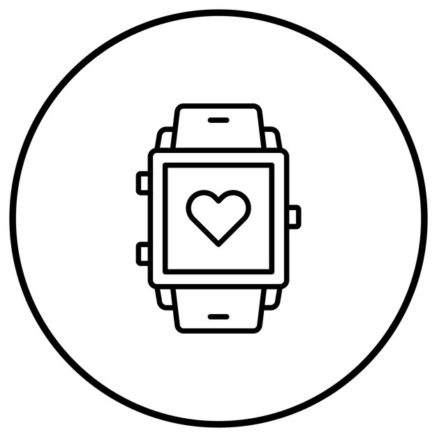 Vector a watch with a heart on the face