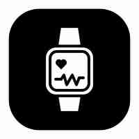 Vector a watch with a heart on it is on a black background