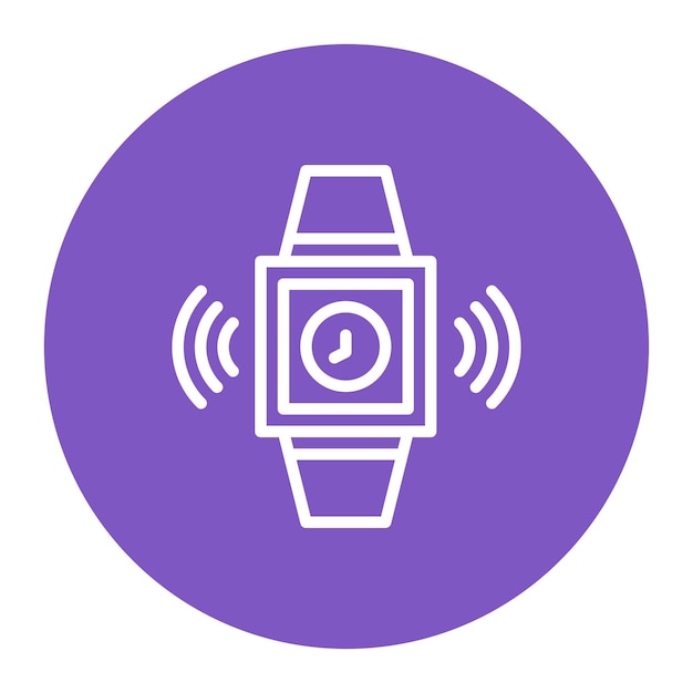 Vector a watch with a purple background that says watch on the bottom