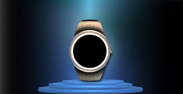 Vettore di quadrante. immagine del quadrante. vettore cronografo. vettore di orologio. smart watch colore nero con cinturino in silicone presentazione isolata