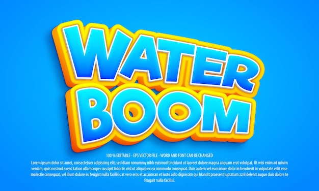 Water 3d fun style editable text effect