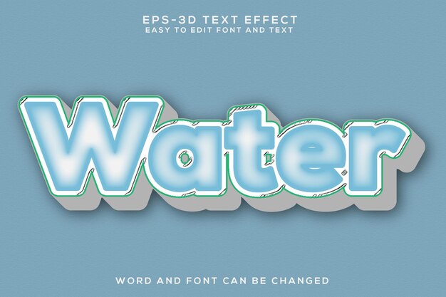 Water 3d text effect