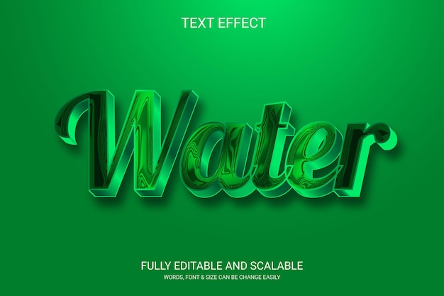 Water 3D Vector Fully Editable Text Effect