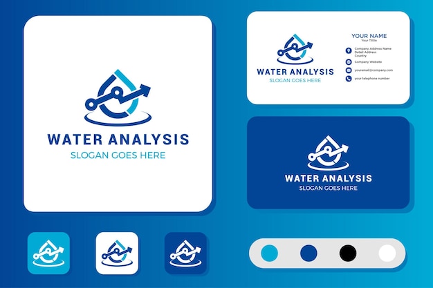 물 분석 로고 디자인 및 명함