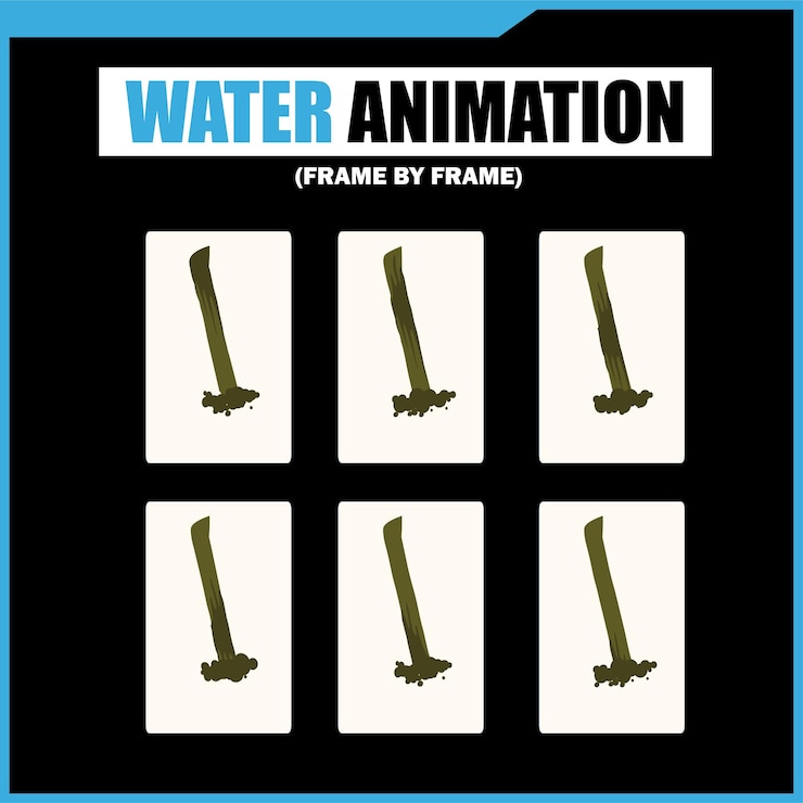 Vector water animation frame by frame