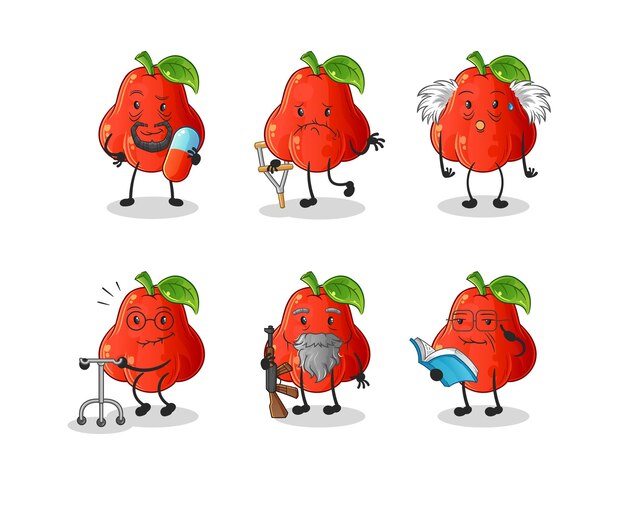 Vector water appel bejaarde karakter cartoon mascotte vector