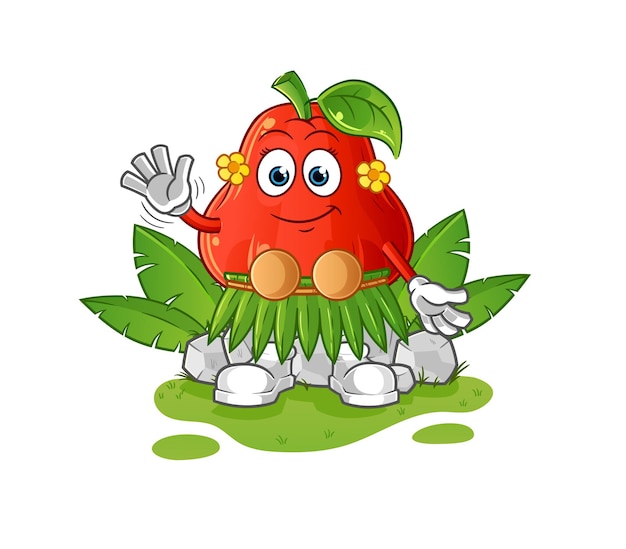 Water appel hawaiian zwaaien karakter cartoon mascotte vector