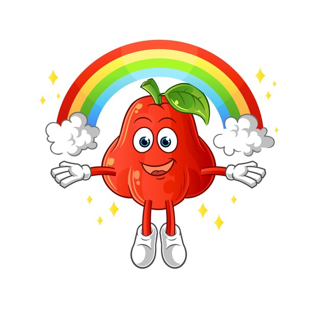 Water appel met een regenboog cartoon vector