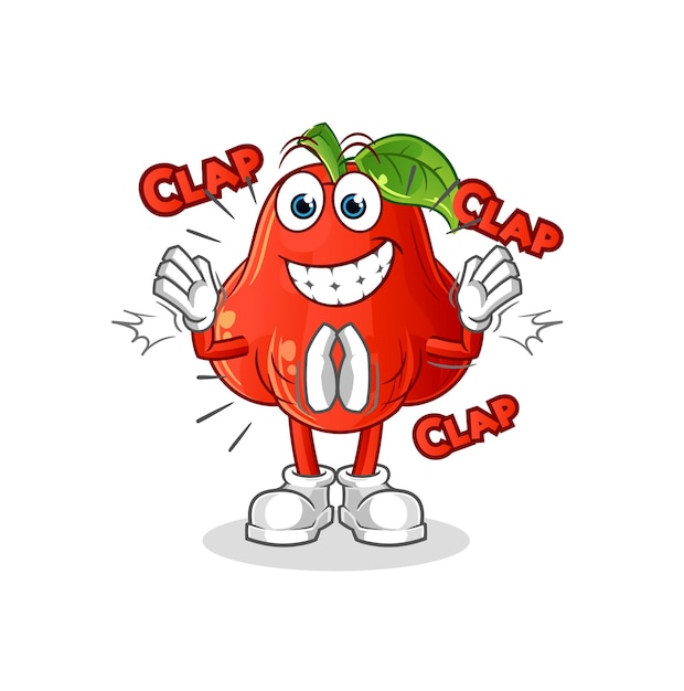 Water apple applause illustration character vector