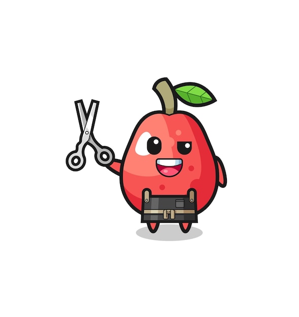 Water apple character as barbershop mascot