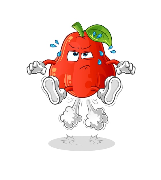 Vector water apple fart jumping illustration character vector