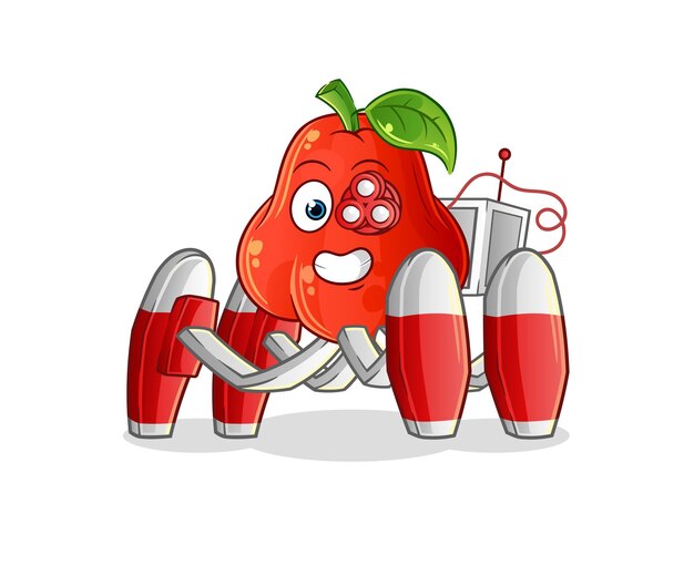 Water apple future robot vector cartoon character