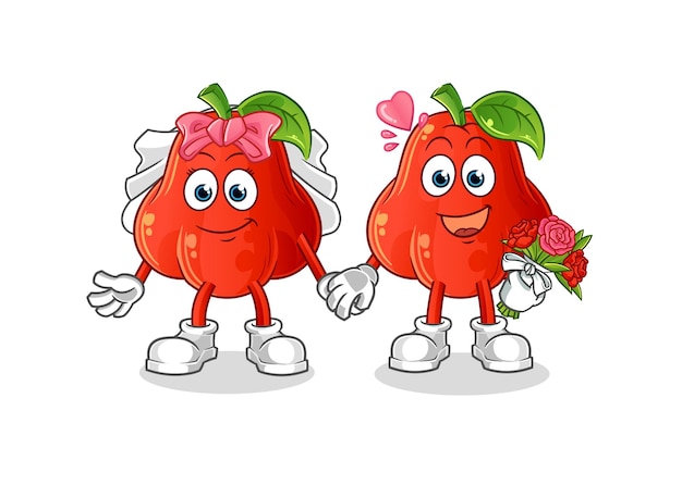 Water apple wedding cartoon cartoon mascot vector