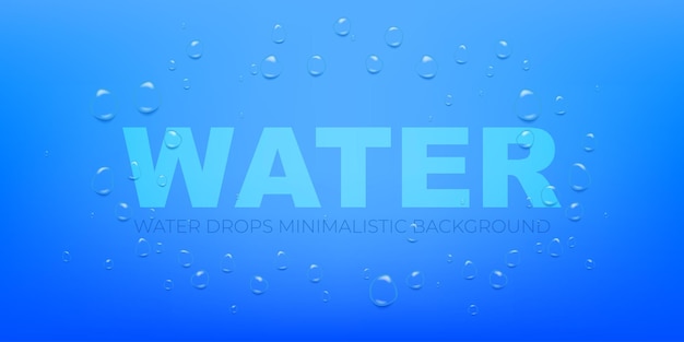 Vector water background with drops vector illustration blue liquid droplets fresh surface with water drips refreshed pattern