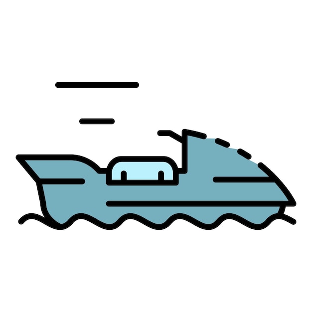 Vector water bike icon outline water bike vector icon color flat isolated