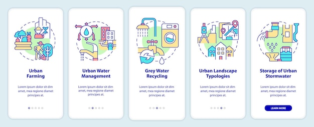 Acqua e biodiversità nell'urbanistica verde che integra lo schermo dell'app mobile