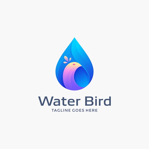 Water Bird logo design template