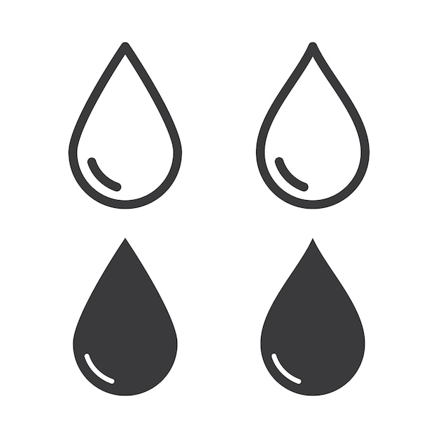 Water blood oil or liquid droplet icon isolated vector illustration