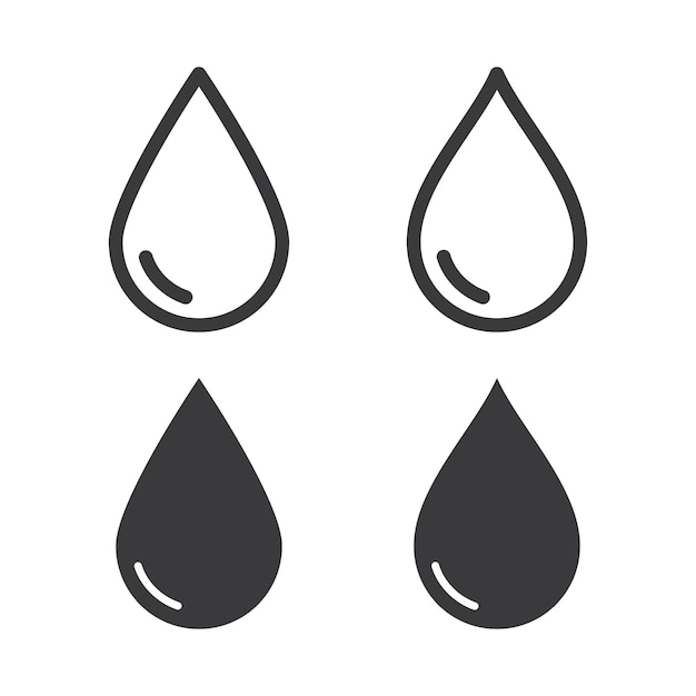 Вектор Водяное масло крови или значок жидкой капли изолированная векторная иллюстрация