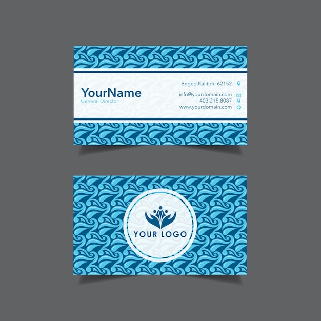 water blue business card
