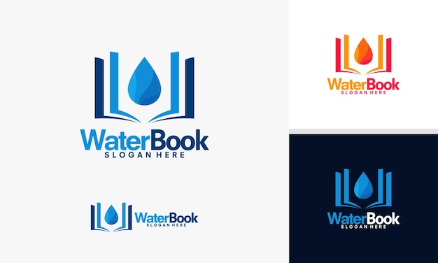 Water boek logo ontwerpen vector