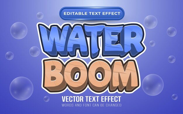 Water bomb editable text effect